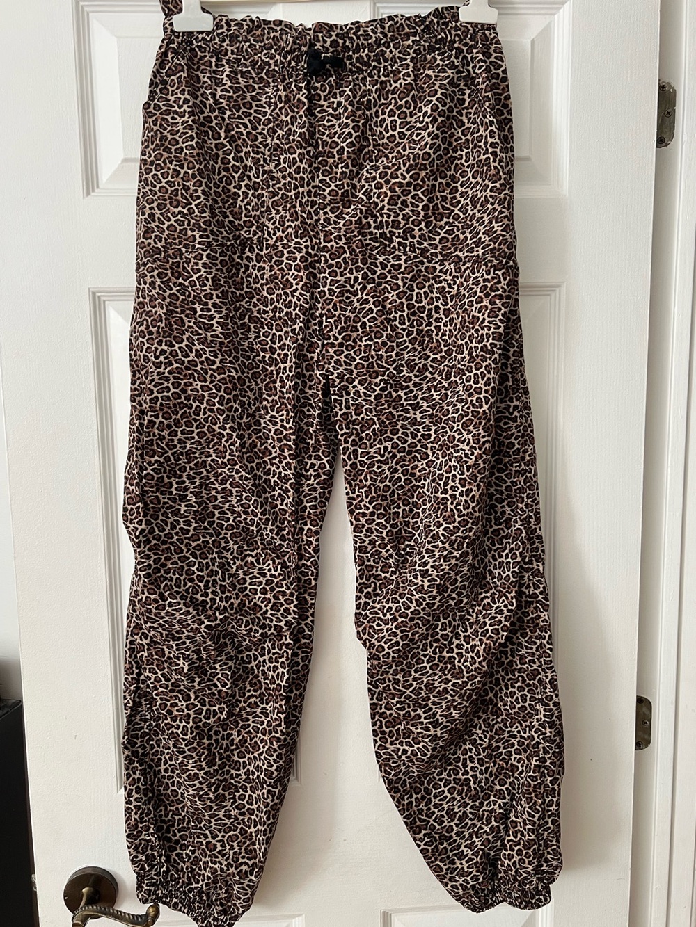 Leopard Print Elastic-Waist Jogger Pants - Brown